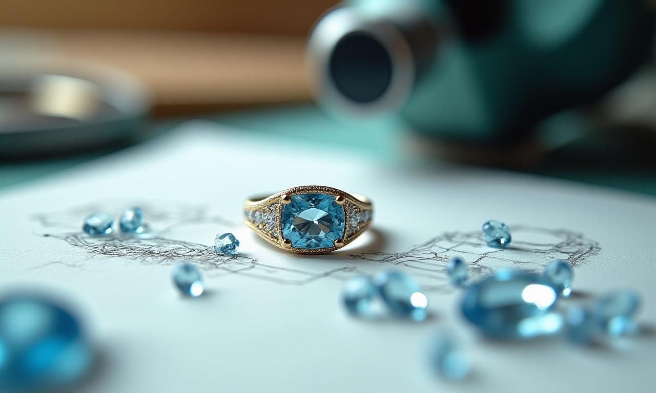 Artisan jeweler sketching a coastline inspired ring design